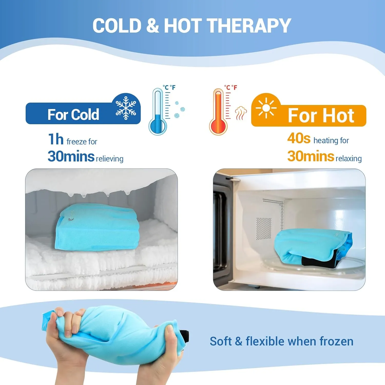 Comfytemp Large Ankle & Foot Ice Pack Wrap for Plantar Fasciitis Relief, FSA/HSA Eligible, Brace for Sprained Ankle, Heel Spur, Swelling, Achilles Tendonitis, Pain, Hot & Cold Therapy, 1 Pack