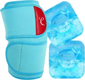 Comfytemp Large Knee Ice Pack Wrap with 2 Gel Soft Cold Pack, FSA HSA Eligible, Reusable Compression Knee Brace for Meniscus Tear, Joint Pain Relief, Arthritis, ACL, After Surgery Gifts for Men Women
