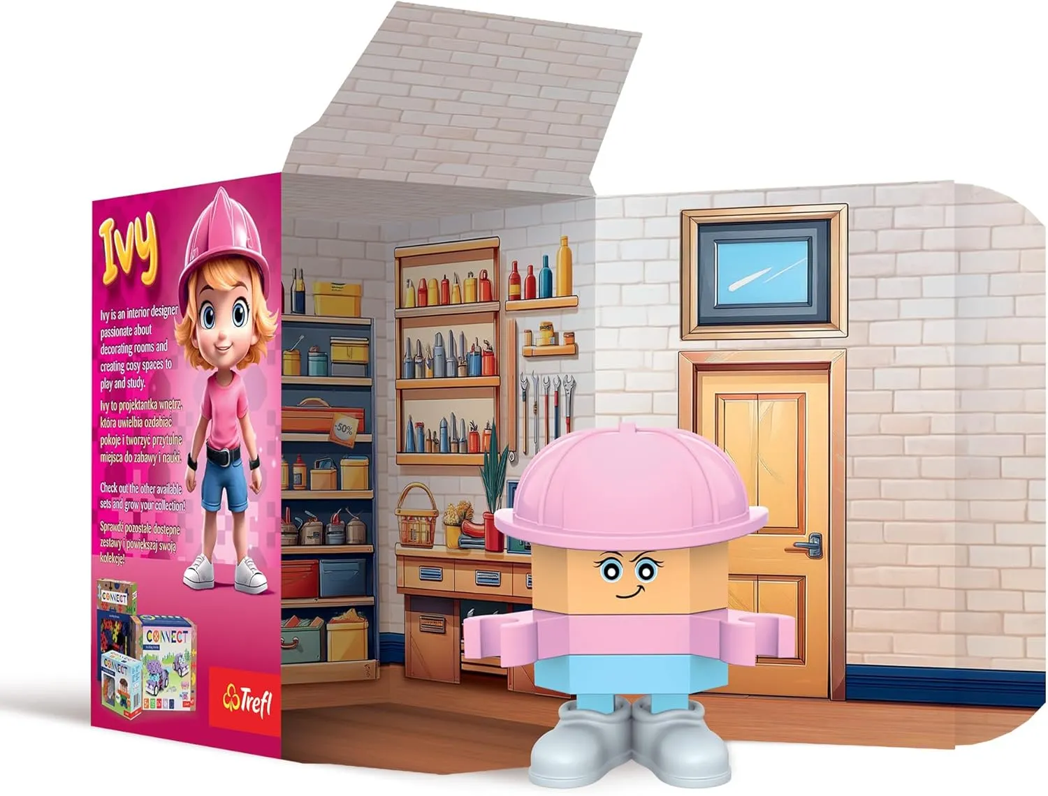 Connect Trefl Squad Blocks: Ivy Figure - 5 Blocks of Different Shapes, Creative Toy for Adults and Children from 4 Years Old