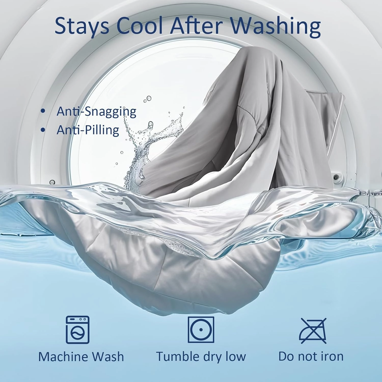 Cooling Blanket Comforter for Hot Sleepers - Full/Queen Soft Cooling Blankets, Double-Sided Cold Blanket for Night Sweats, All-Season Lightweight Cooling Comforter (90''x90'', Silver Gray)