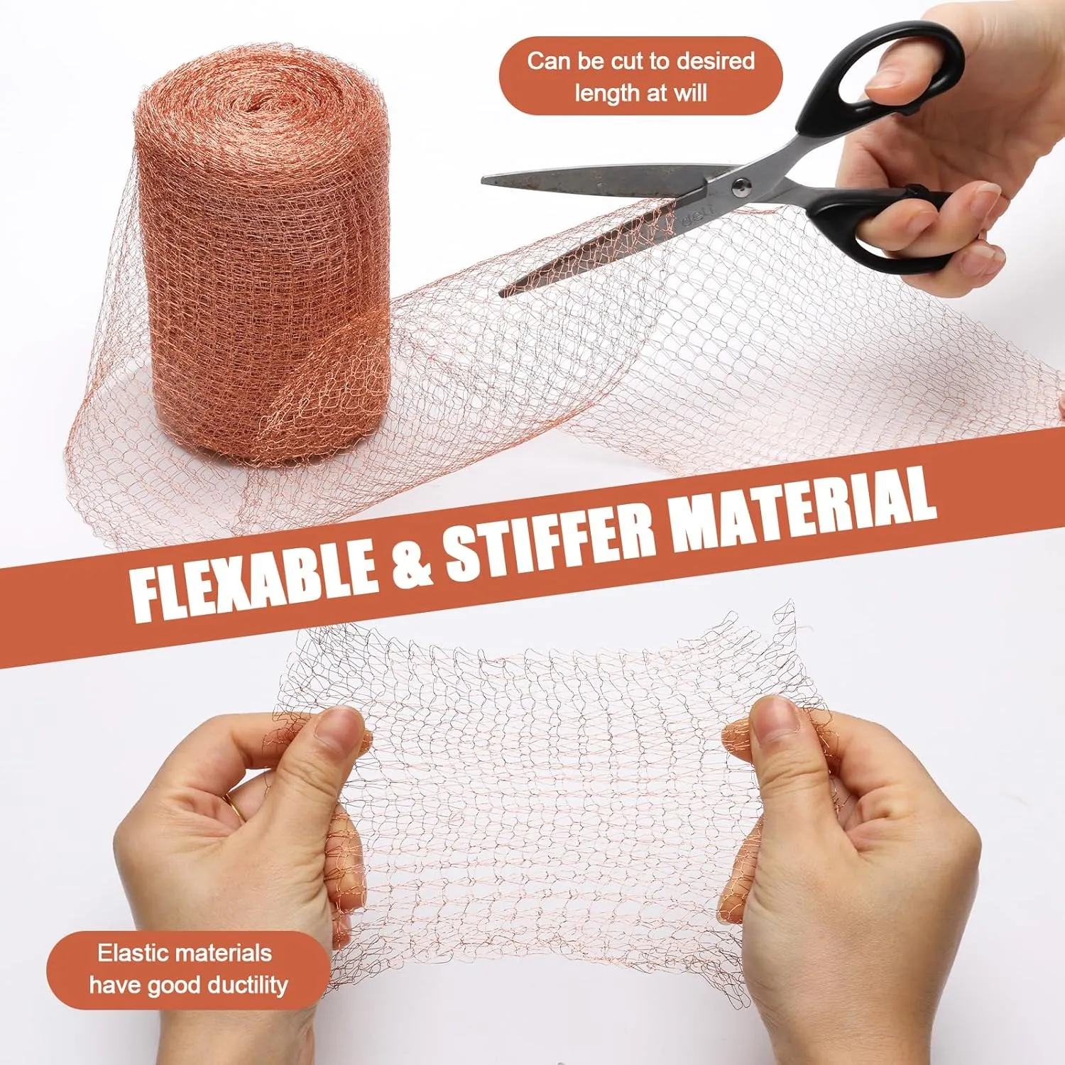 Copper Mesh Roll Rodent Control for Pest-50 ft x 5 in, Rustproof for Bat & Snails-DIY Hole Filler or Gardening