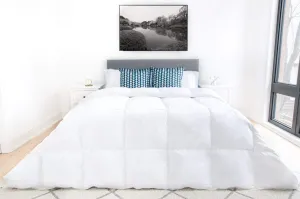 Cordoba White Down Duvet Comforter 550 Loft 233TC Casing with Corner Ties, Queen, 233 Thread Count