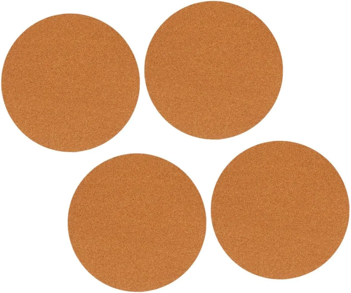 Cork Coasters Set 4pcs Round Plant Coasters Cork Plant Mats for Home Office and Garden Dec