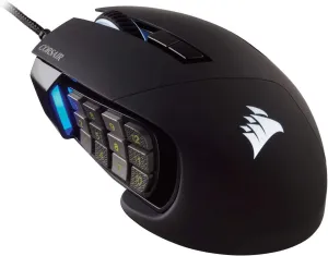 Corsair Scimitar Pro RGB Optical MMO Gaming Mouse (16,000 DPI Optical Sensor, 12 Programmable Side Buttons, 4-Zone RGB Multicolour Lighting, On-Board Storage) - Black