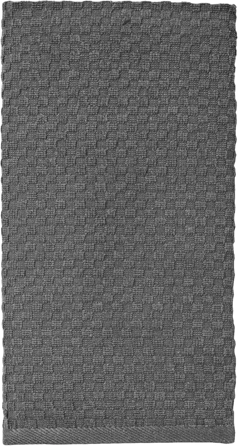 COTTON CRAFT Amazing Kitchen Towels - Set of 12 Terry Towel - 100% Cotton Euro Café Waffle Weave Dish Towel Set - Soft Absorbent Quick Dry Low Lint Reusable Pantry Bar Cleaning Cloth -16x28 - Charcoal