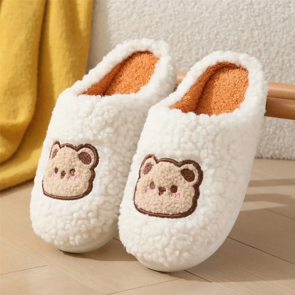 Cozy Bear Slippers Comfy Autumn Winter Slippers, Fuzzy Plush Winter Indoor Outdoor Cartoon