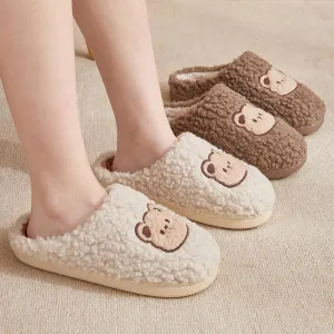 Cozy Bear Slippers Comfy Autumn Winter Slippers, Fuzzy Plush Winter Indoor Outdoor Cartoon