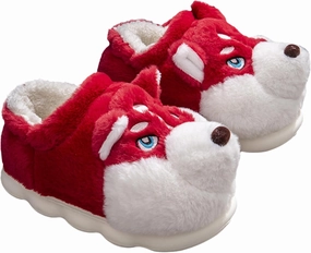 Cozy Husky Plush Winter Slippers for Men and Women – Soft Plush, Non-Slip Sole, Indoor Warm Slippers