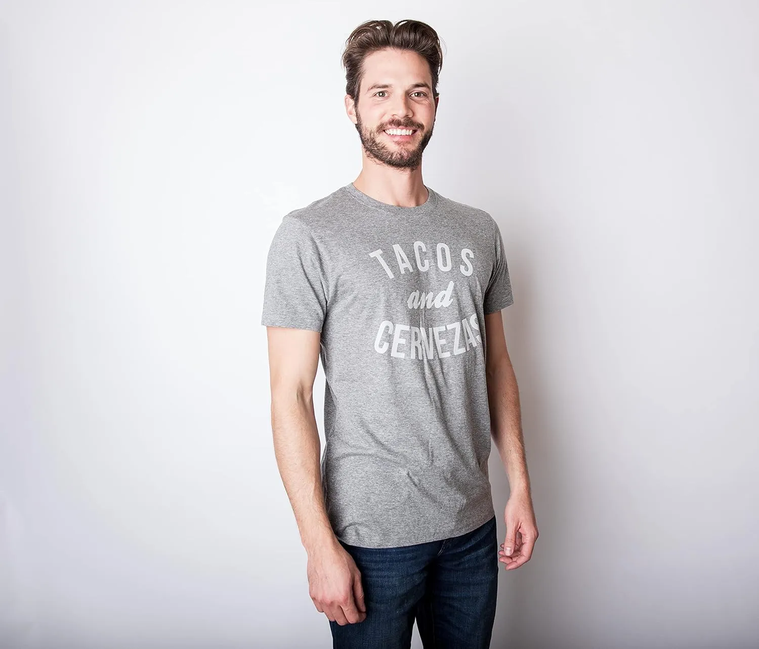 Crazy Dog Mens T Shirt Tacos and Cervezas Funny Beer Drinking Humor Shirts Cool Tee