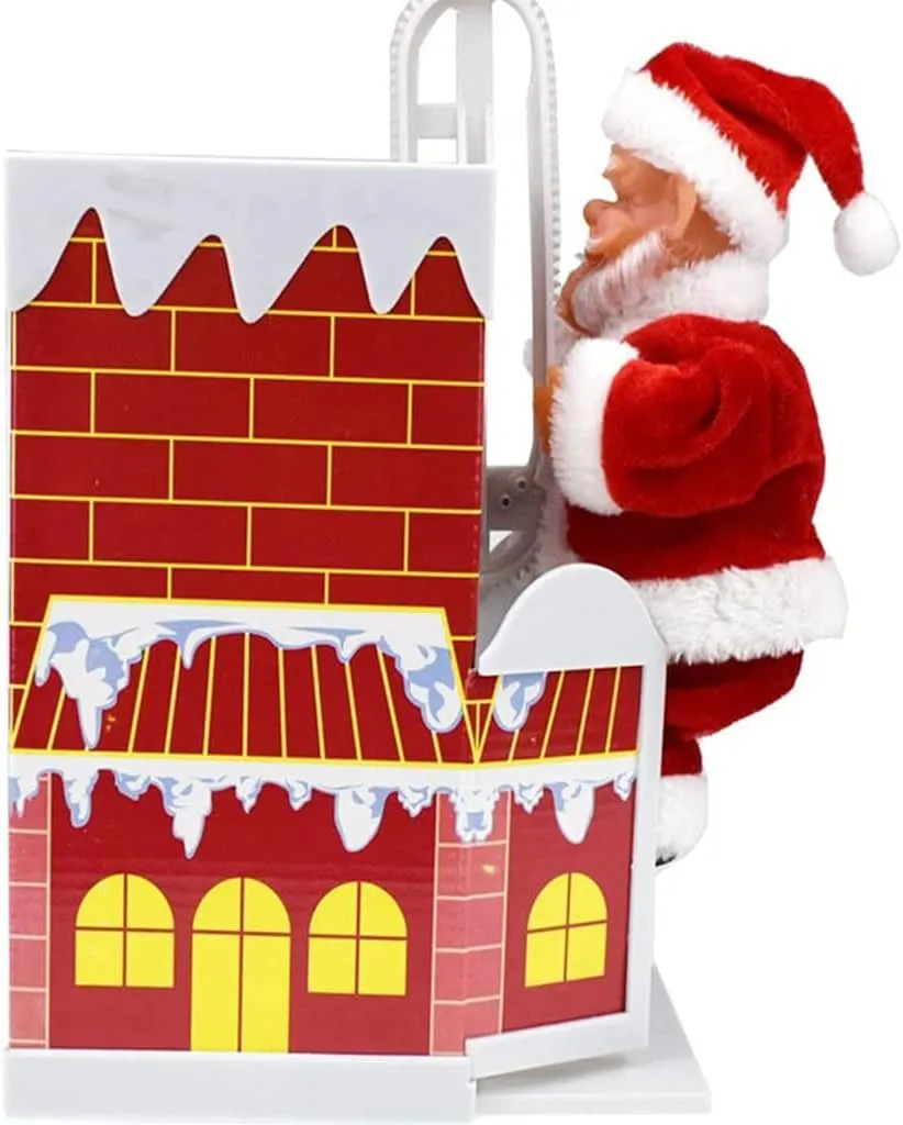 Creative Christmas Toy Over The Wall Electric Santa Chimney Climbing for Home Children Door Wall Holiday Decor
