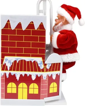 Creative Christmas Toy Over The Wall Electric Santa Chimney Climbing for Home Children Door Wall Holiday Decor