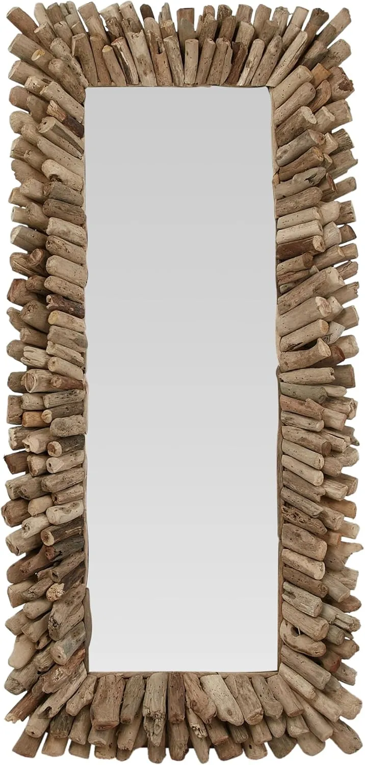 Creative Co-Op Large Rectangle Driftwood Framed Mirror