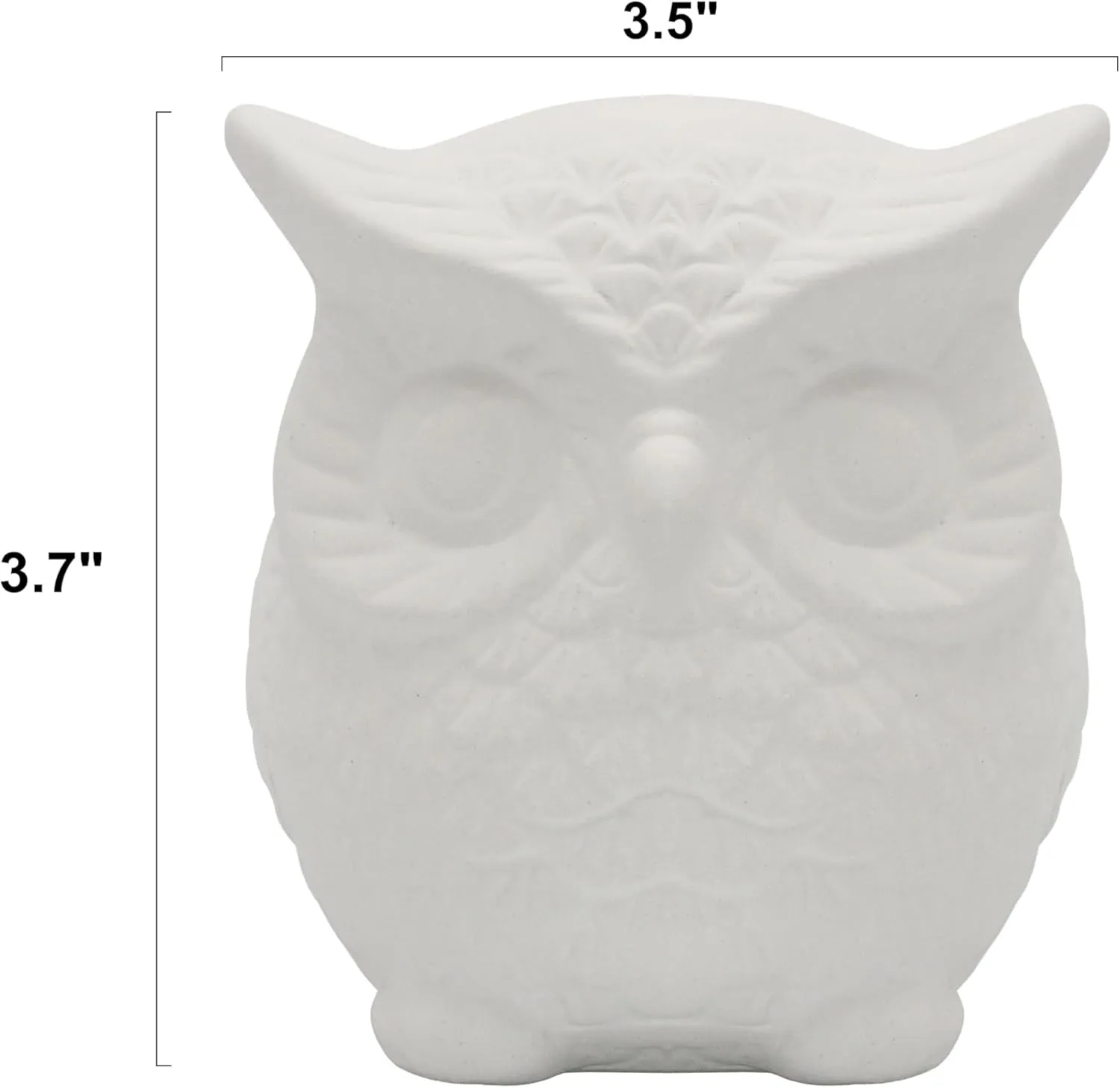 Creative Hobbies 4 Pack of Ready to Paint Ceramic Bisque Owl Shape Figurines - Includes Paint, Brushes and How to Guide | Owl