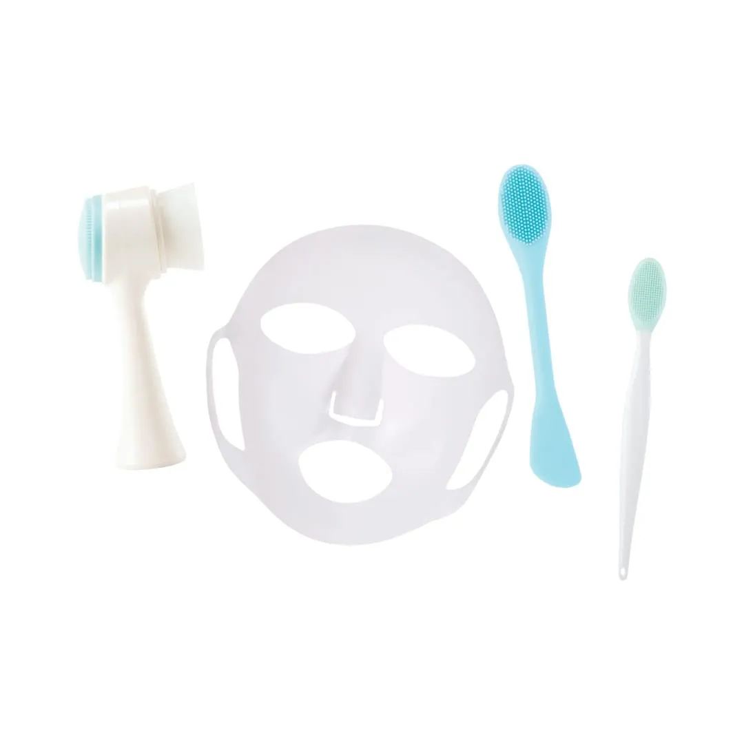 Cricket Pore Perfection Daily Face Cleansing Essential Tools Facial Brush Mask Tool Lip Scrubber Reusable Silicone Mask Set