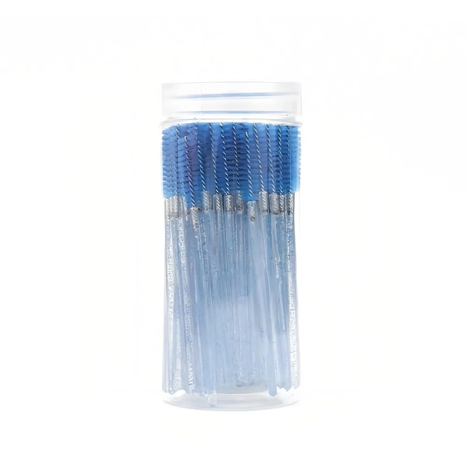 Crystal Handle Spiral Lash Brush   Disposable Eyebrow Comb Set, Non-Slip Lifting, Colorful Travel Makeup Tool, Pro Beauty Kit (Bottle Pack Wholesale) (Crystal Blue 12 * 5.5cm)