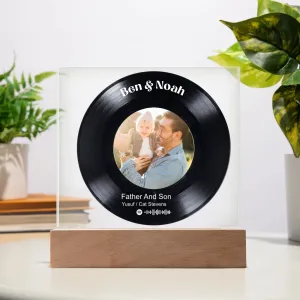 Custom Song Acrylic Record Plaque – Personalized Photo Gift with Spotify Code & LED Light Base
