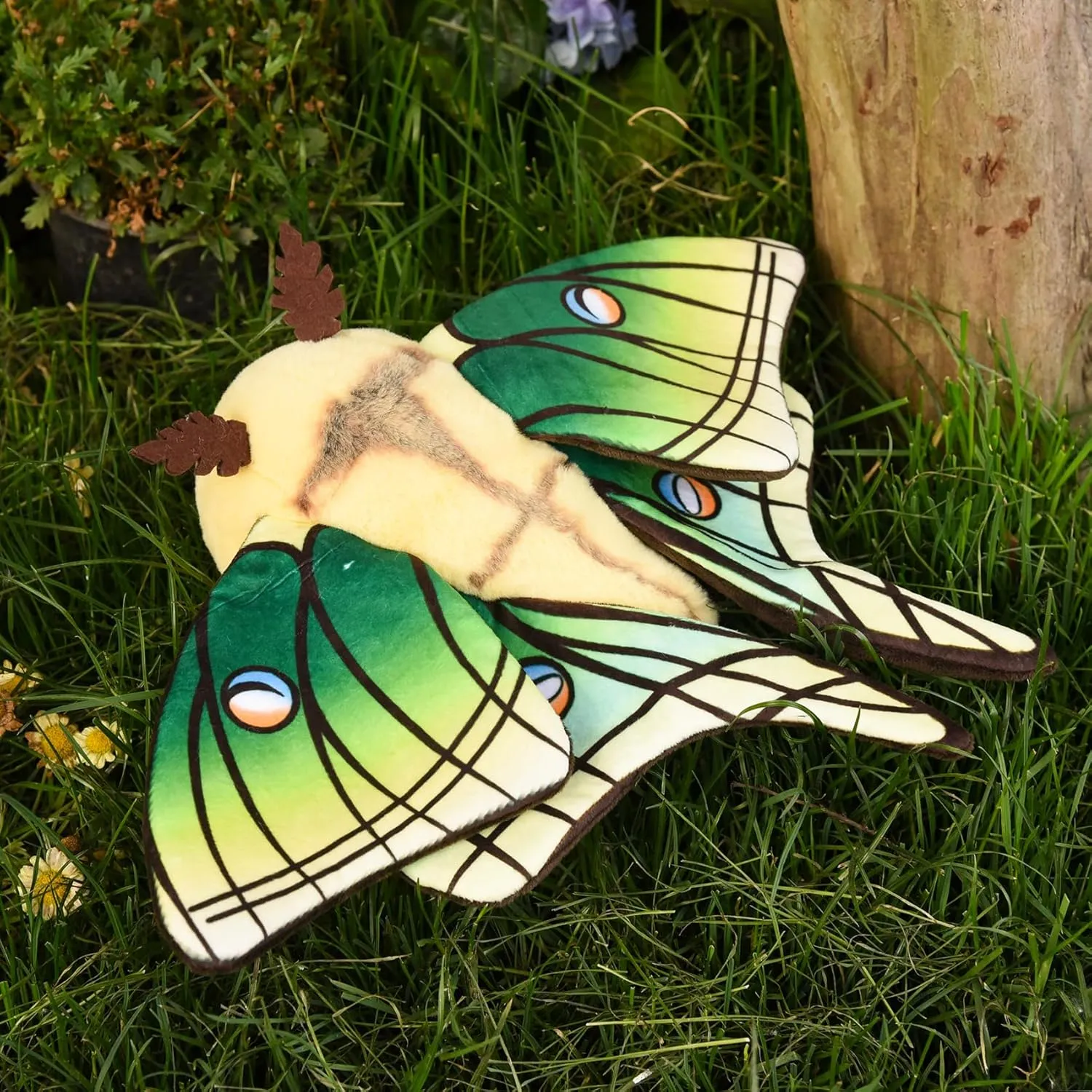 Cute Luna Moth Plush Toy, Moon Moth Stuffed Animals 11in, Handmade Big Mothman Insect Plushie Model Toy, Unique Plush Gift Collection for Kids