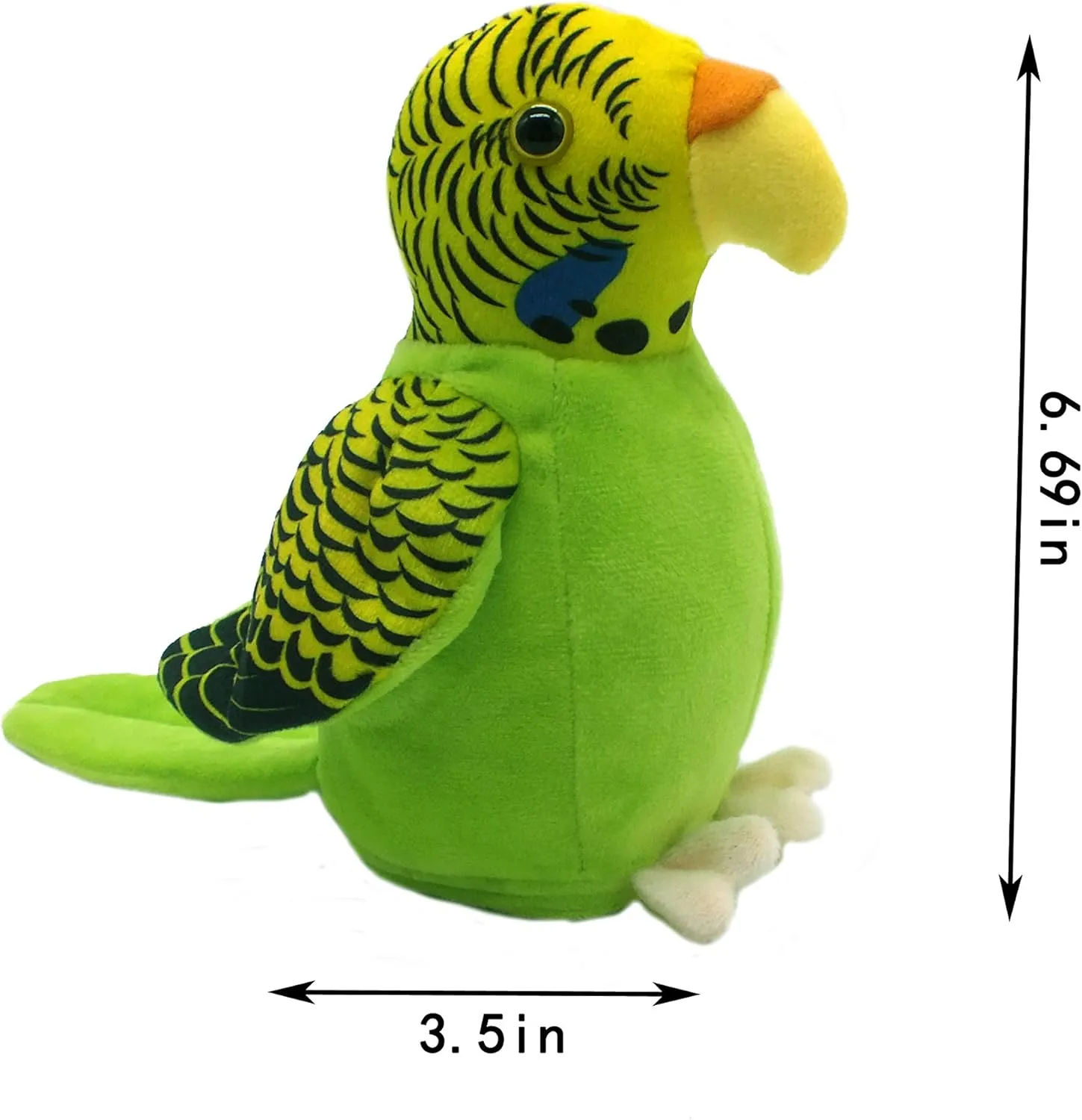 Cute Mimicry Pet Talking Parrot Repeats What You Say Plush Animal Toy Electronic, Boy and Girl Gift, Talking Parrot Christmas Toy Speaks Sound Record, Green
