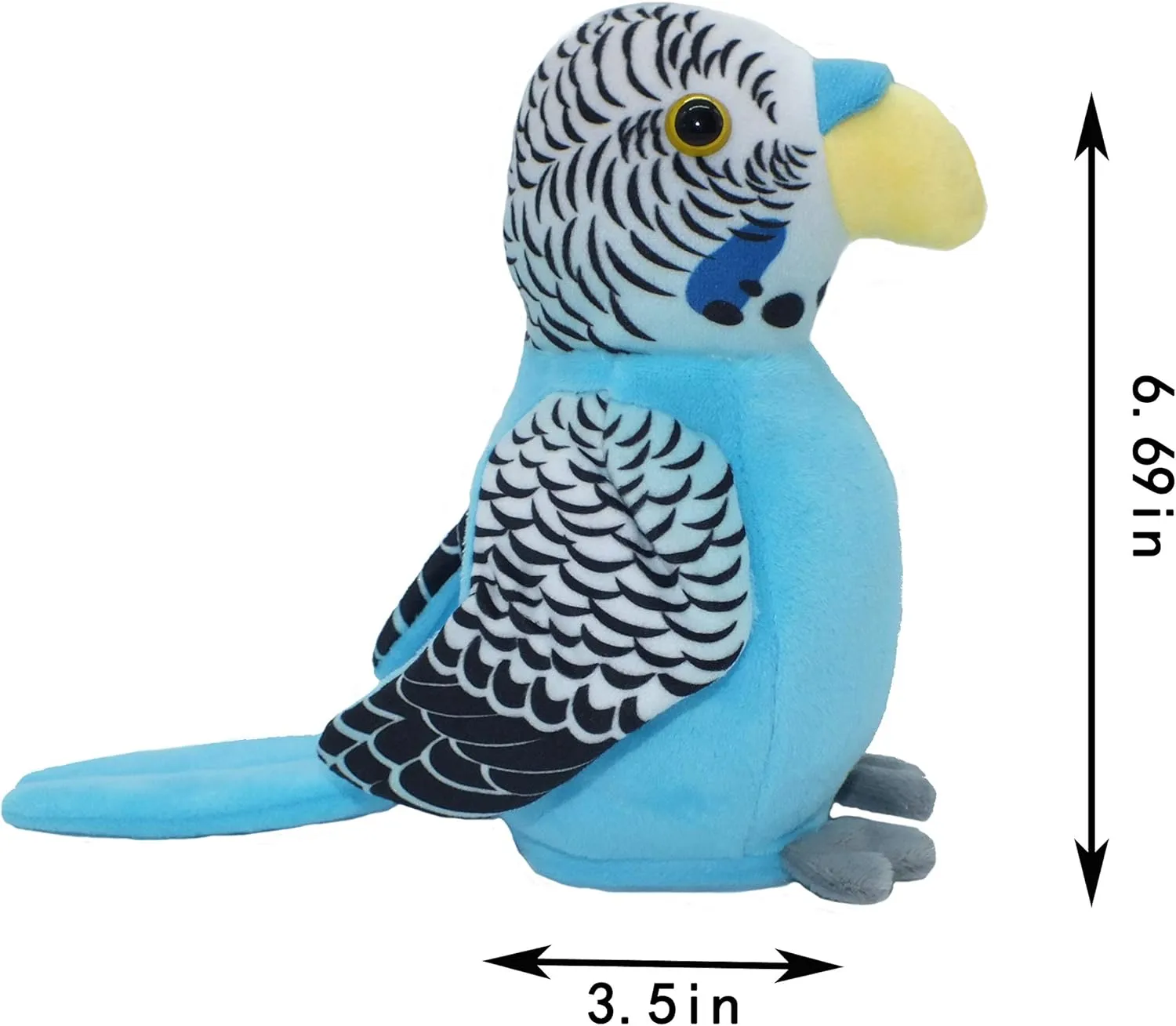Cute Mimicry Pet Talking Parrot Repeats What You Say Plush Animal Toy Electronic for Boys and Girls, Blue