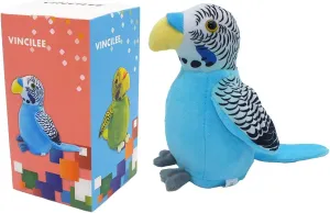 Cute Mimicry Pet Talking Parrot Repeats What You Say Plush Animal Toy Electronic for Boys and Girls, Blue