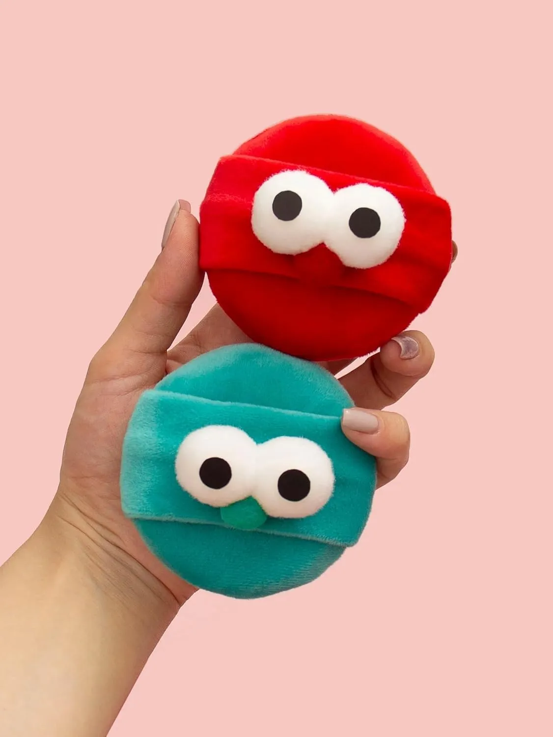 Cute Powder Puff Makeup Blender Set – Soft Beauty Blender with Strap, Reusable Round Kawaii Cosmetic Puff for Foundation & Powder Application – Non-Latex, Washable, Skin-Friendly (Teal)