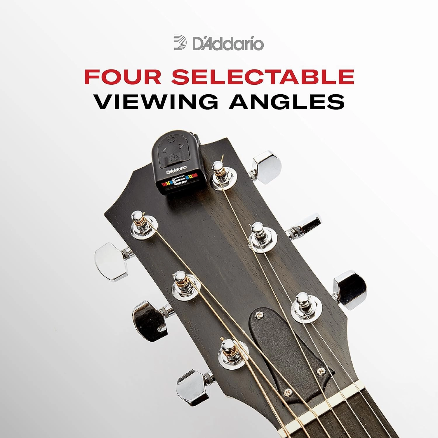 D'Addario Guitar Tuner - Micro Headstock Tuner - Tuner for Acoustic Guitar, Electric Guitar, Bass Guitar, Mandolin, Banjo, Ukelele - Compact & Discrete - Clip On - 1 Pack
