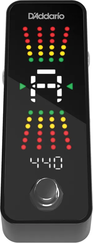 D'Addario Accessories Guitar Tuner Pedal Plus - Chromatic Tuner for Electric Guitars, Bass Guitars and More - Fast and Accurate with True Bypass - Full Color Display with Programmable Countdown Timer