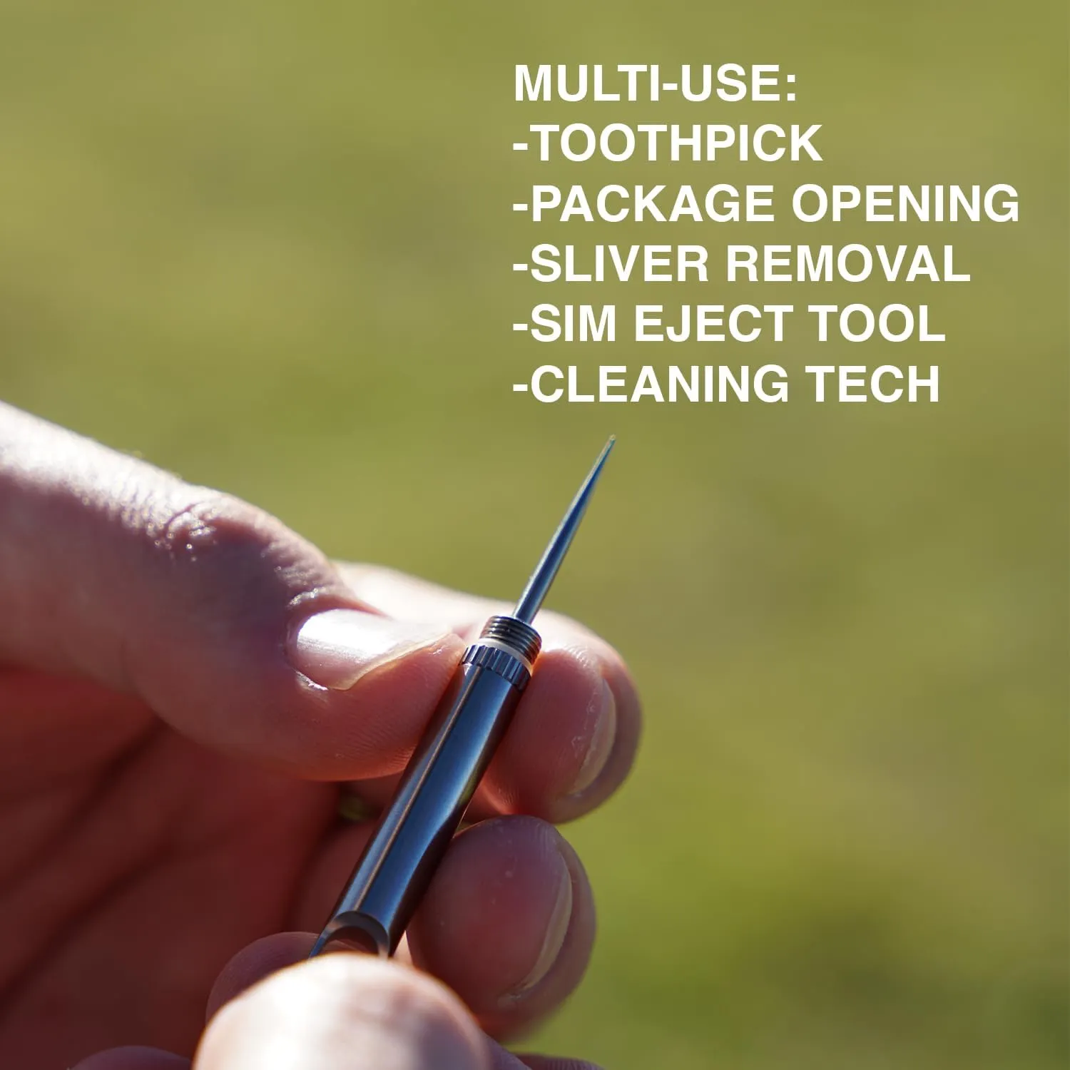DAILYCARRYCO. TiPick Titanium Toothpick Holder - Portable Metal Travel Toothpick - Reusable EDC Micro Toothpick - Compact & Convenient - Carry On-the-Go - Titanium Construction, Citron