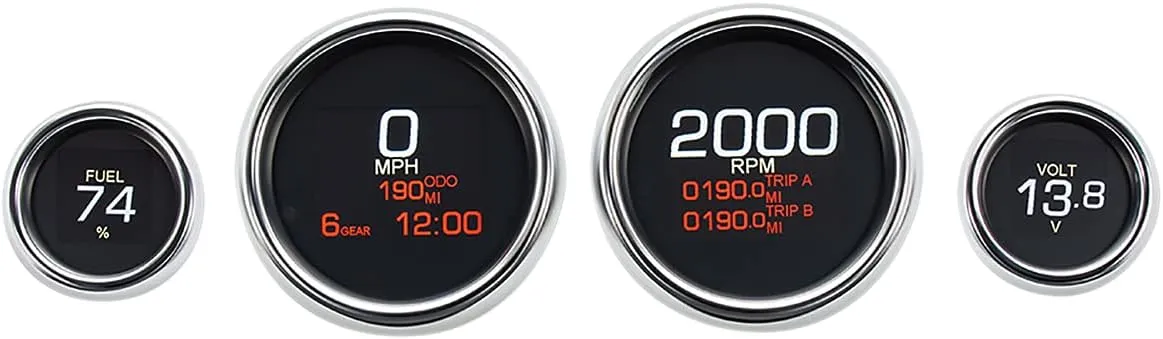 Dakota Digital MLX-8404 MLX Series 4 Gauges Set - Chrome
