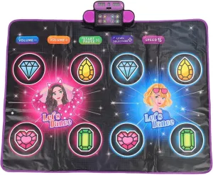 Dance Game Mat for Kids, Light Up Electronic Dance Pad with Single or Double Players Mode, 8 Key Dancing Toys Music Games with Wireless Bluetooth, Challenging Levels for Kids