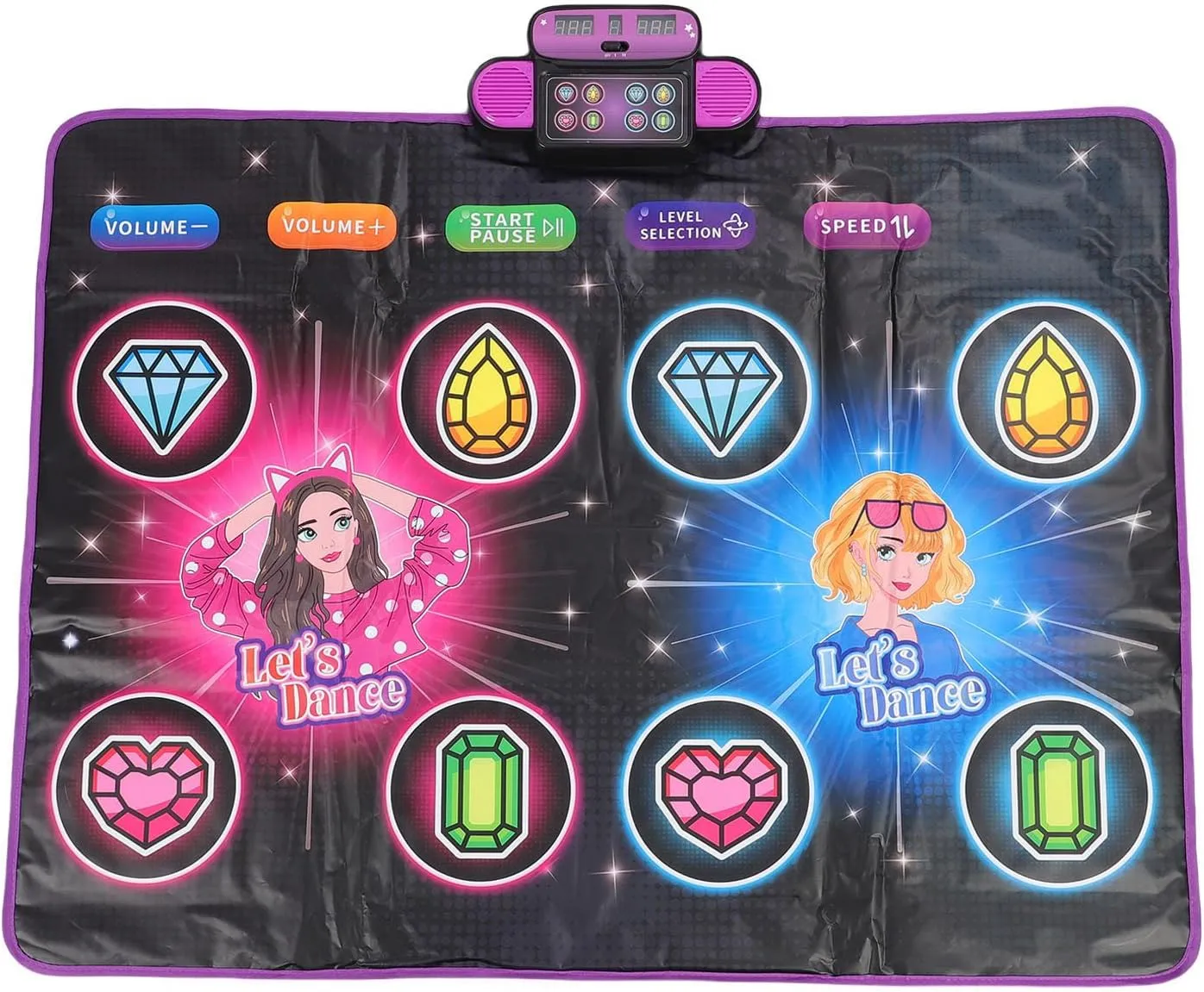 Dance Game Mat for Kids, Light Up Electronic Dance Pad with Single or Double Players Mode, 8 Key Dancing Toys Music Games with Wireless Bluetooth, Challenging Levels for Kids