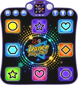 Dance Mat Toys for 3-12 Year Old Girls - Light Up 8 Buttons Dance Mat for Kids Age 4-8 Bluetooth Dance Pad - Kids Toy 8-12 Year Old, Birthday for 3 4 5 6 7 8 9 10  Year Old Boys Kids