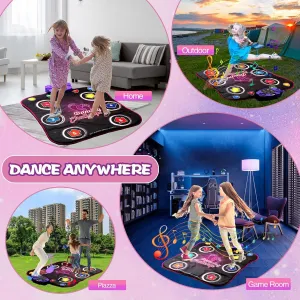 Dance Mat Toys Kids with Light-up 6-Button Wireless Bluetooth Built in Music,Music Dance with 5 Game Modes,Dance Toys Gifts,Birthday Xmas Valentines Day Gifts for Kids 3 4 5 6 7 8 9 10  Girls Boys