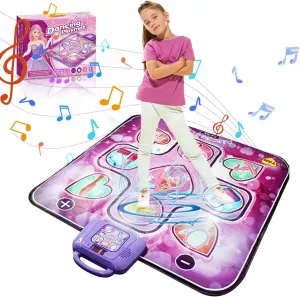 Dancing Mat Dance Mat for Girls Princess-Themed Dance Pad 3 Level Dancing Mat with Clear Music Volume Adjustable 9 Key LED Indicator Sensitive Waterproof Heavy Duty Toys for Girls