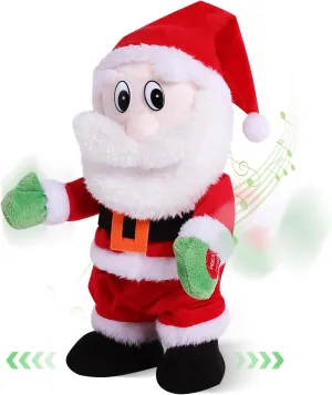 Dancing Santa Claus, Walking and Singing Santa Toy with Funny Moves and Songs,12 Inch Animated and Stuffed Christmas Doll for Xmas Party and Gift