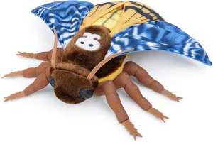 Death's-Head Hawkmoth Plush Toy, Giant Blue Death Hawk Moth Stuffed Animals 26in, Realistic Soft Death Moth Plushie Model Toy, Unique Plush Gift Collection for Kids