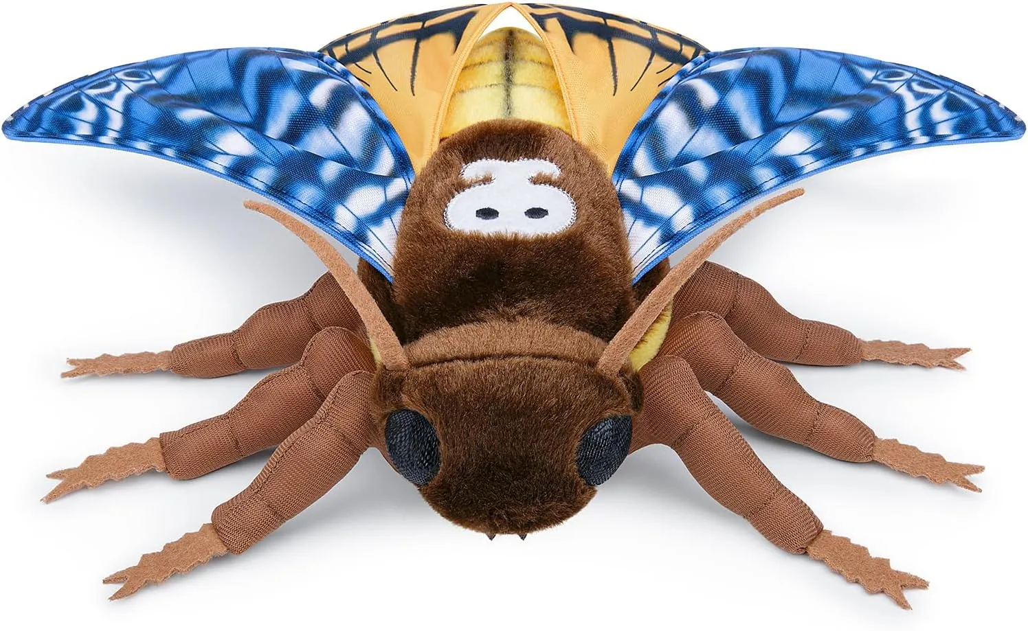 Death's-Head Hawkmoth Plush Toy, Giant Blue Death Hawk Moth Stuffed Animals 26in, Realistic Soft Death Moth Plushie Model Toy, Unique Plush Gift Collection for Kids