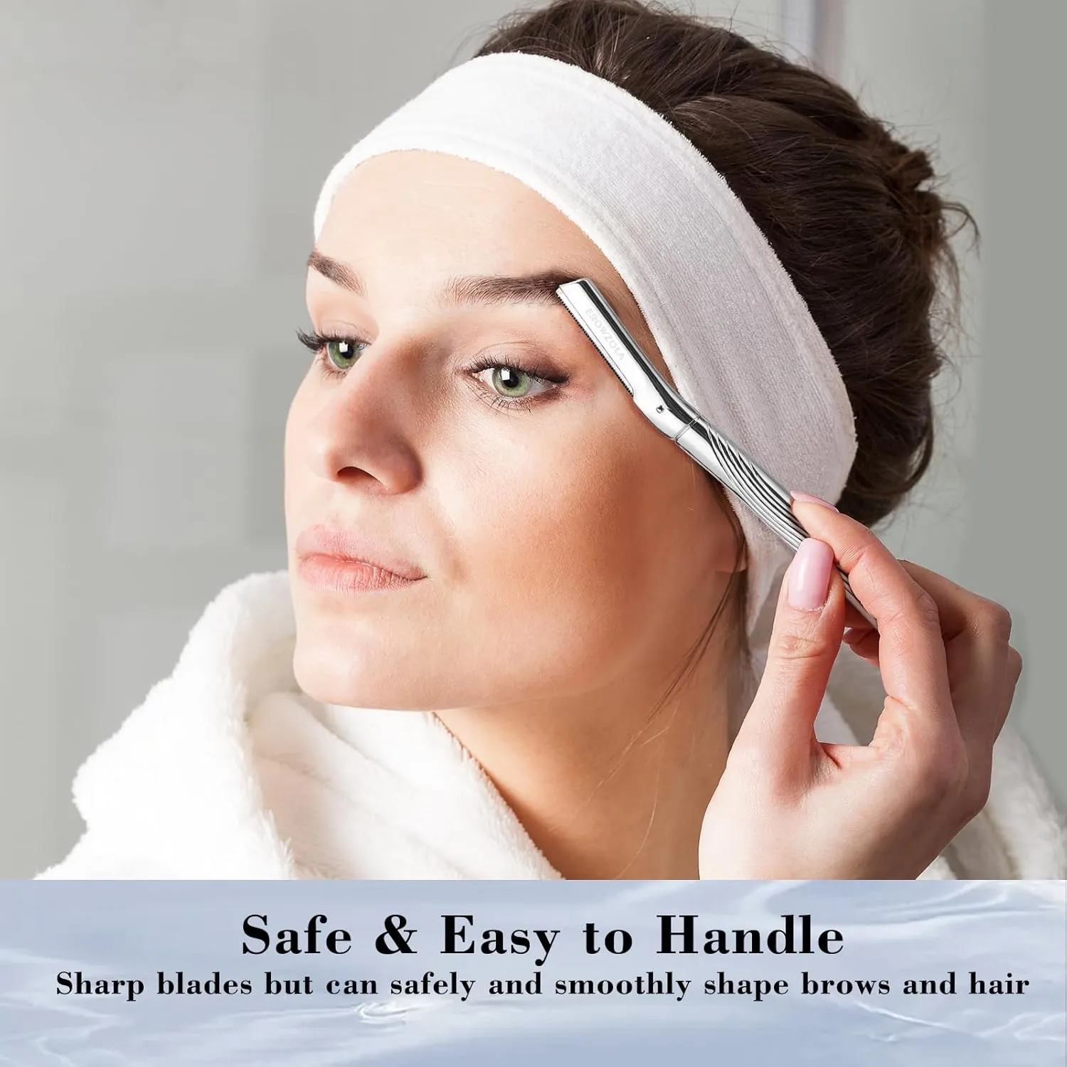 Dermaplaning Tool for Face, Eyebrow Razor for Women and Men, Eyebrow Trimmer and Facial Shaver Dermaplane Razor for Peach Fuzz Hair and Exfoliation, Includes 6 Blades (Silver)