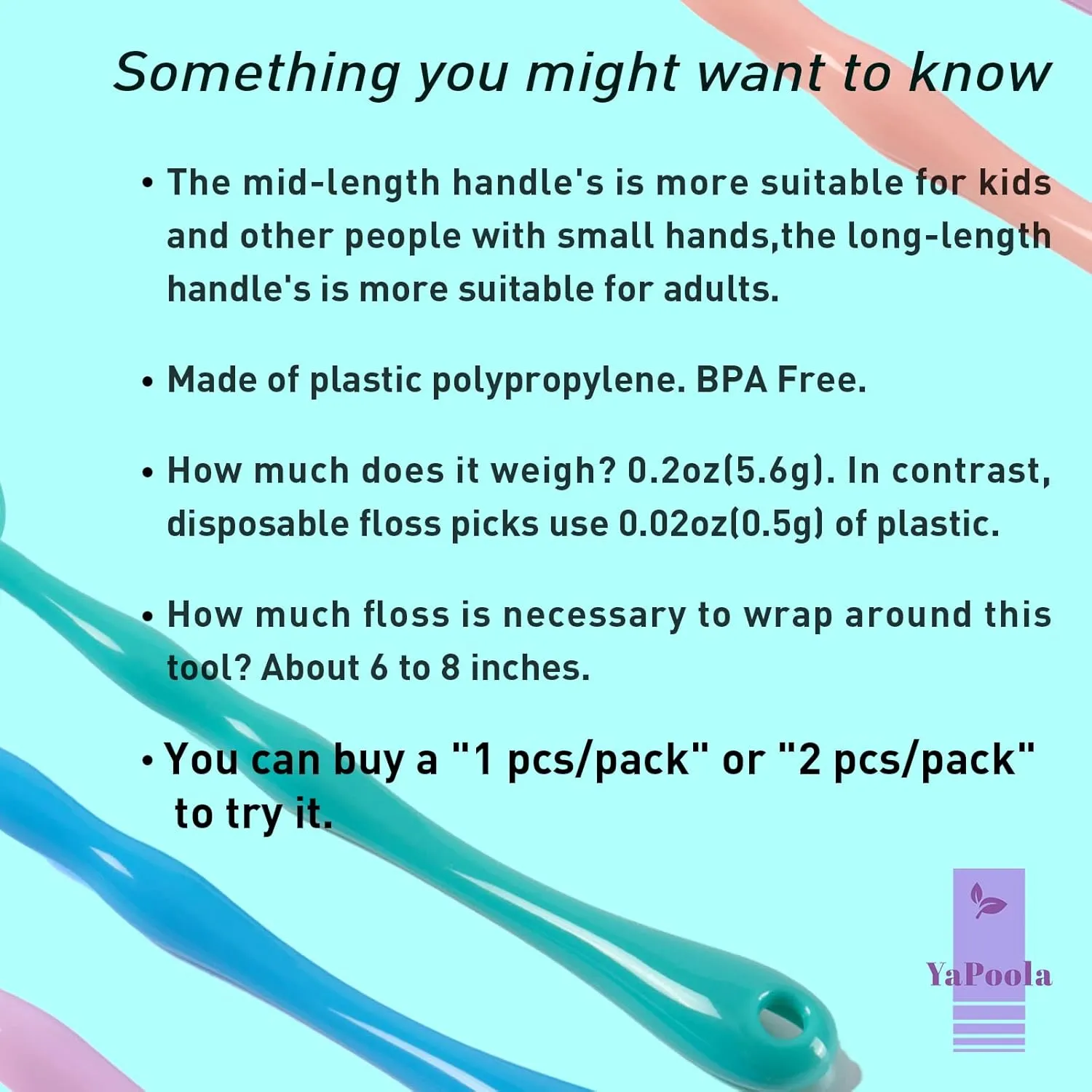 Design Reusable Dental Floss Holder 3 Counts Interdental Cleaning Brush Tooth Handle floas Picks for Adults and Kids Compatible with Oral-B Glide Dental Floss