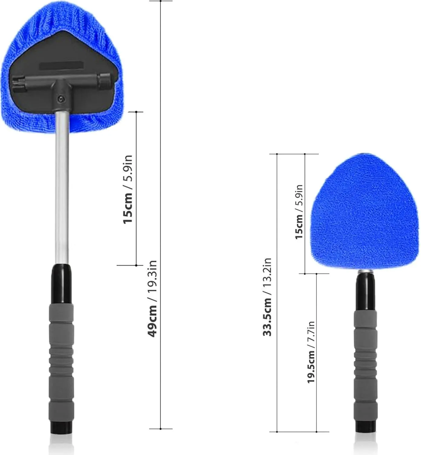 desin Windshield Cleaning Tool, Car Window Cleaner Windshield Cleaner with 4 Reusable and Washable Microfiber Pads and Extendable Handle Auto Inside Glass Wiper Kit