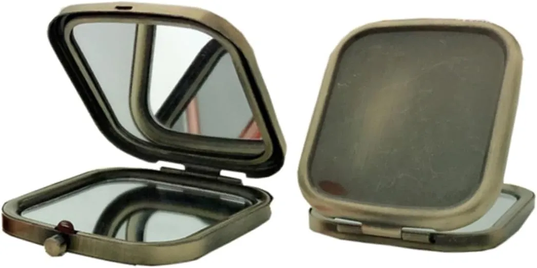 Didiseaon 2pcs Square Double Sided Makeup Mirror High Definition Mirror Surface Compact and Portable Double-Sided Folding Mirror for Women Family Friends