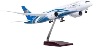Diecast Plane Model 1：130 Scale for B787 Diecast Resin Plane Model with Light and Wheel Decorative Souvenirs (No Light)