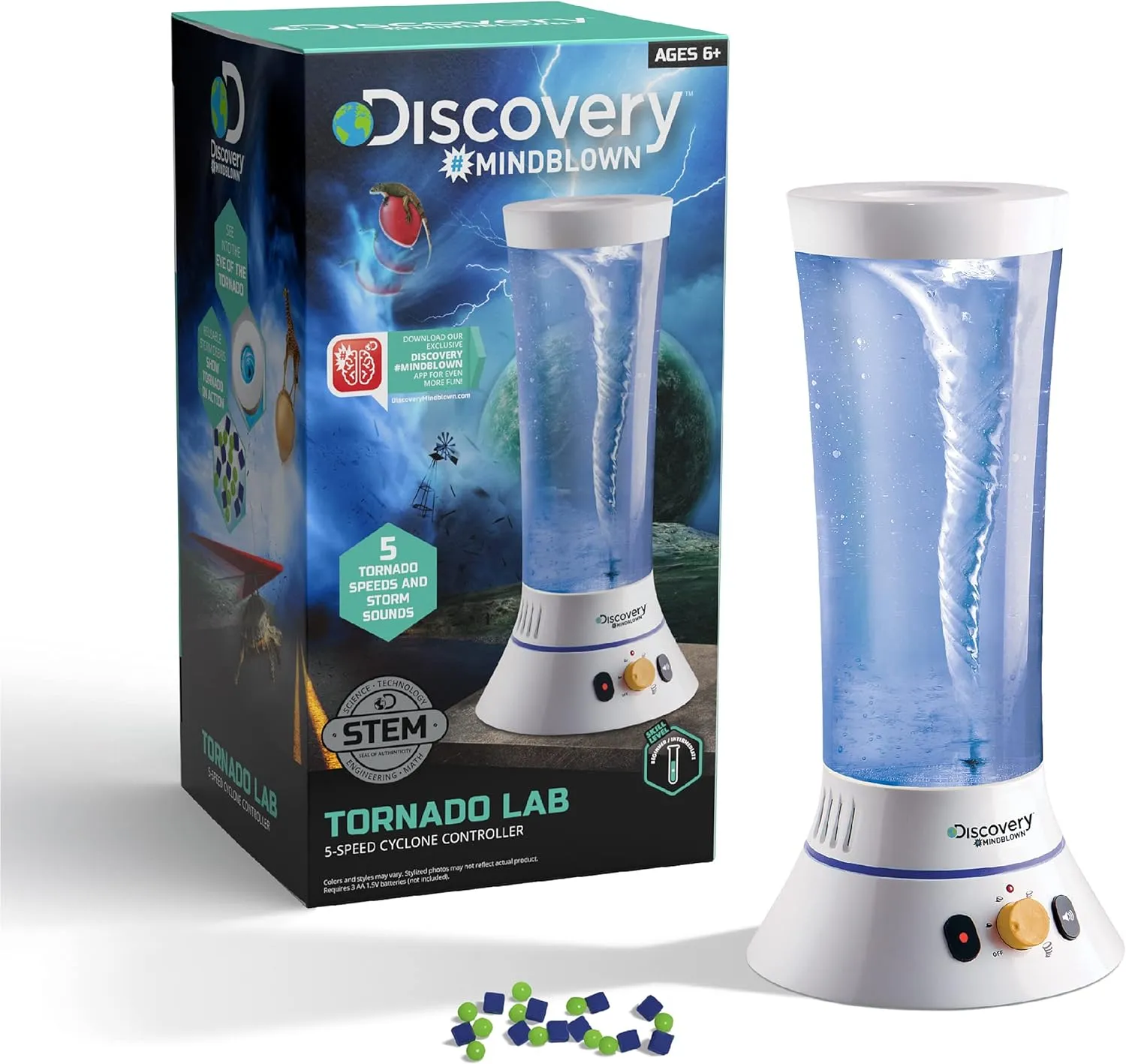 Discovery #MINDBLOWN Tornado Lab, 5-Speed Cyclone Controller, Educational Learning Activity Kit, Fun and Exciting Toy, STEM Experiment Set for Boys, Girls, Kids Ages 6 