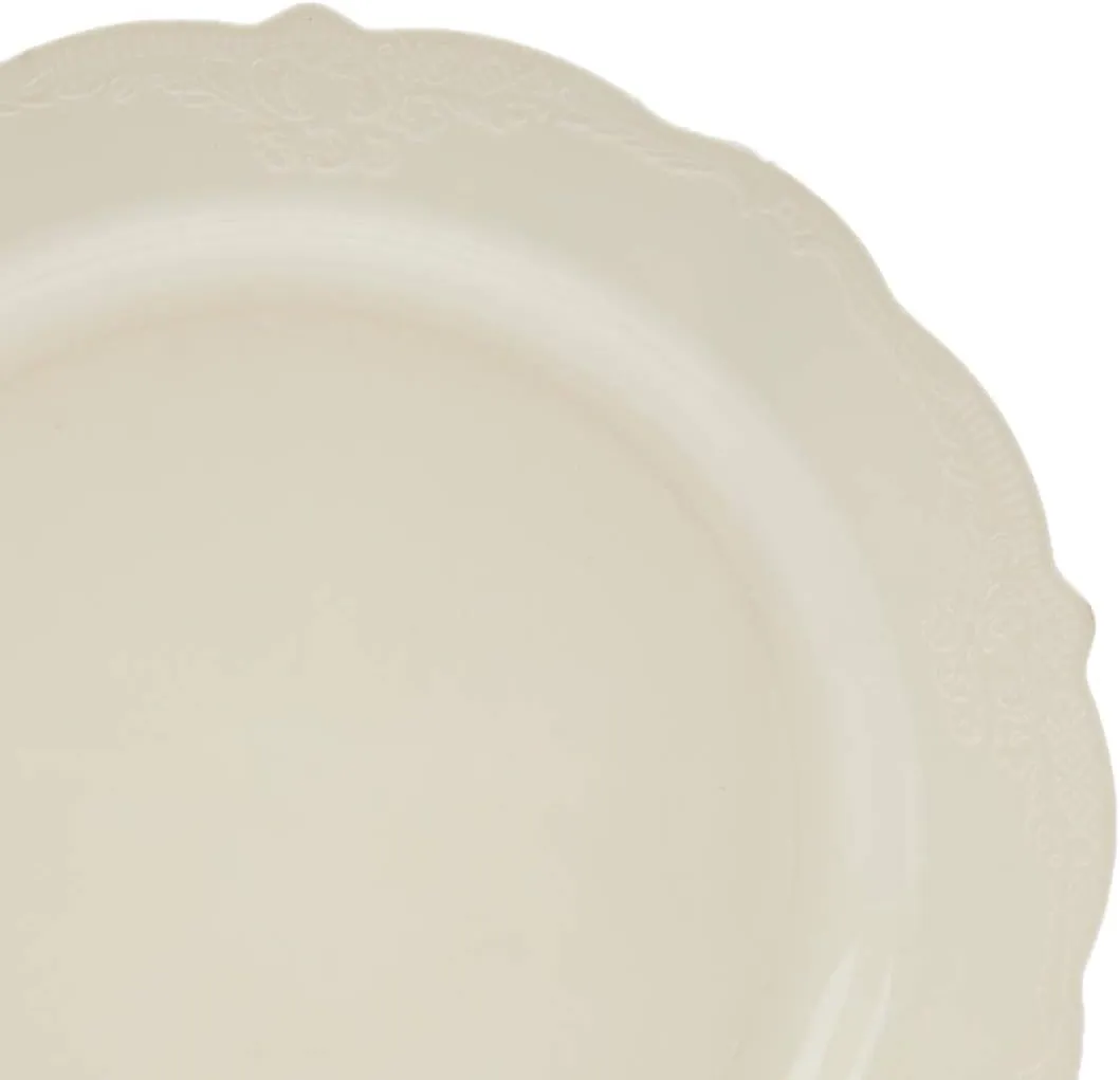 DISPOSABLE DINNERWARE SET, 20 Cake Plates (Vintage - Cream, 9")