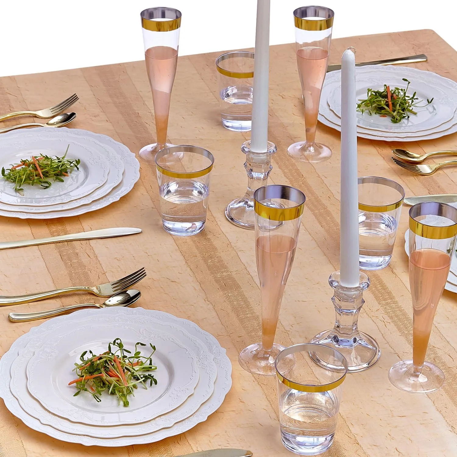 DISPOSABLE DINNERWARE SET, 20 Cake Plates (Vintage - Cream, 9")