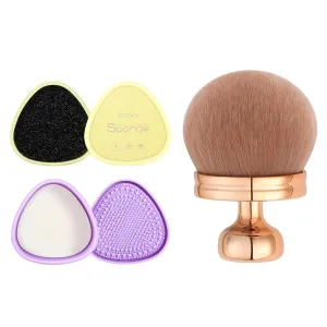 docolor Extra Large Body Makeup Brush For Self Tanner, Makeup Brushes Cleaner Set Solid Soap Cleanser with Color Removal Sponge