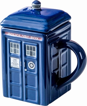 Doctor Who Tardis Police Box Ceramic Mug Cup with Lid,Square Shaped Ceramic Coffee Mug,Holds 450ML of Your Favorite Coffee, Tea, Or Other Drink, Funny Creative Gift Kids Men