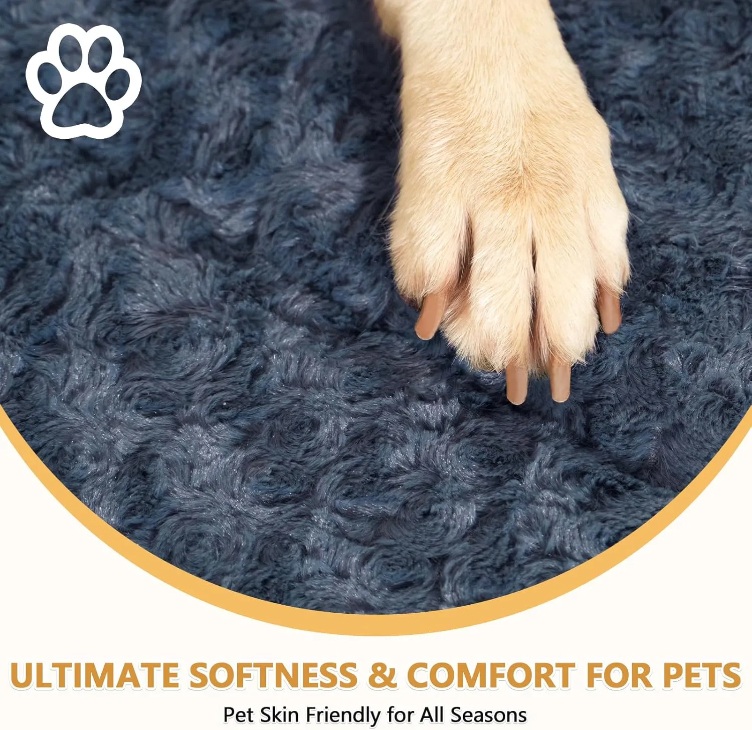Dog Bed Mat Washable Reversible Dog Crate Pad Soft Fluffy Pet Kennel Beds with Anti-Slip Bottom Dog Cat Sleeping Mattress for Extra Large Dogs, 47x29x1.5 Inch, Gray