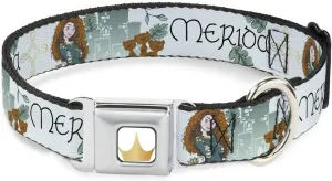 Dog Collar Seatbelt Buckle Brave Merida Castle and Three Bear Brothers Pose with Script 15 to 24 Inches 1.0 Inch Wide
