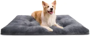 Dog Crate Bed Washable Dog Beds for Extra Large Dogs Deluxe Thick Flannel Fluffy Comfy Kennel Pad Anti-Slip & Anti-Scratch Pet Sleeping Mat, 41 x 27 Inch, Gray